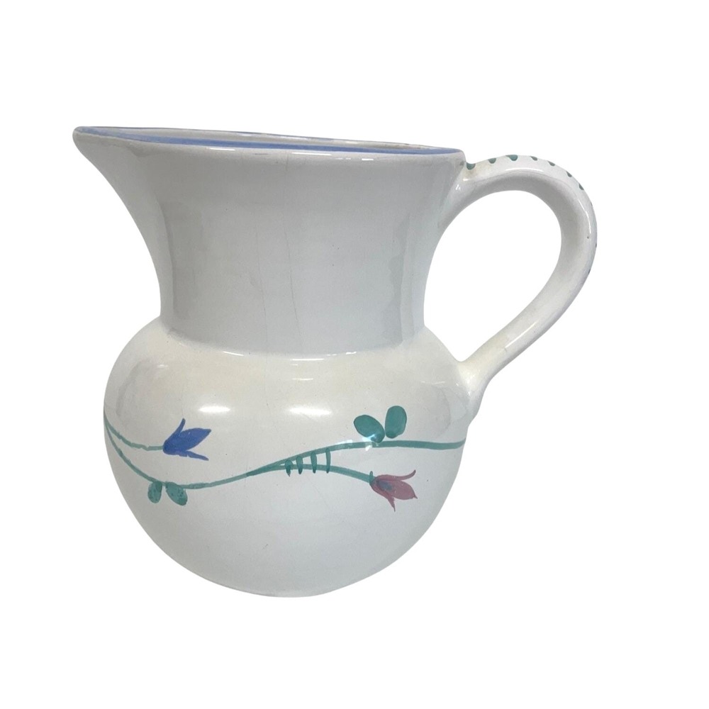 Savoir Vivre‎ Portofino ItalyFloral Ceramic Pitcher Hand Painted